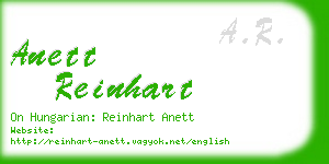 anett reinhart business card